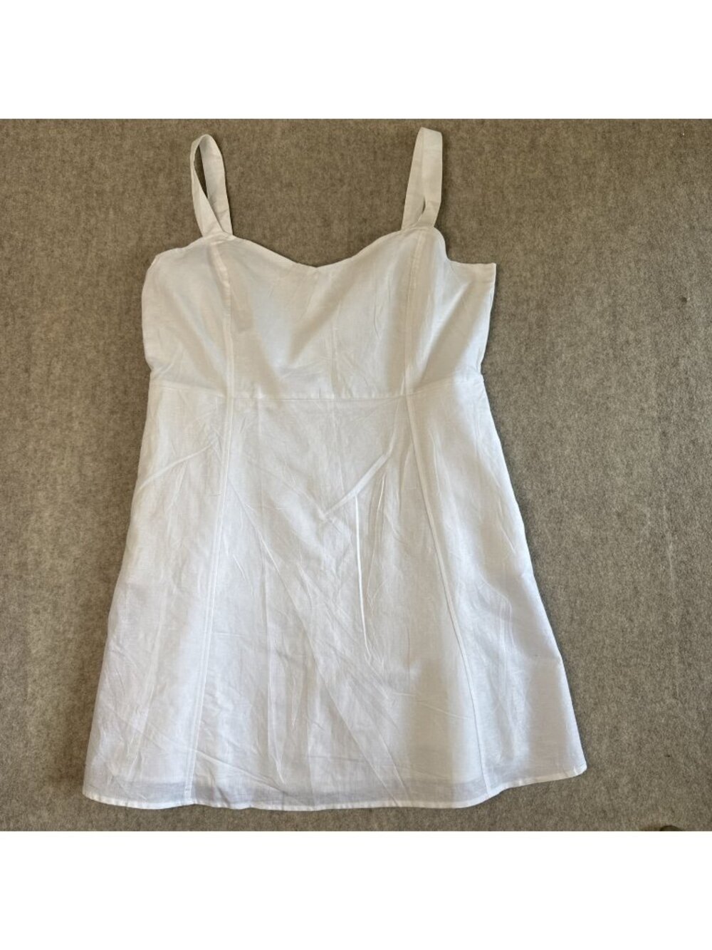 Gap Linen Cotton Cami Sundress Womens 18 White Fit Flare A-Line NWT